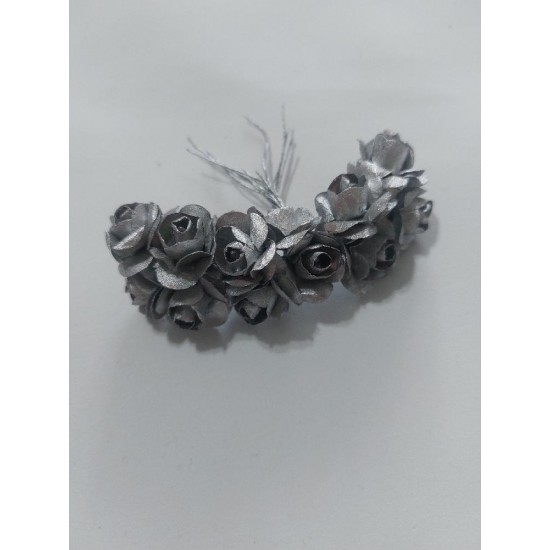 Розочки бумажные в пучках 1,5 см цв. серебро, цена за пучок